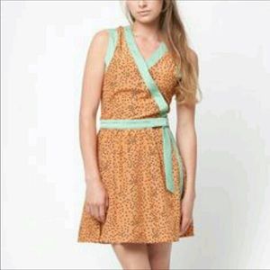 Dear Creatures sleeveless polka dot wrap dress XS